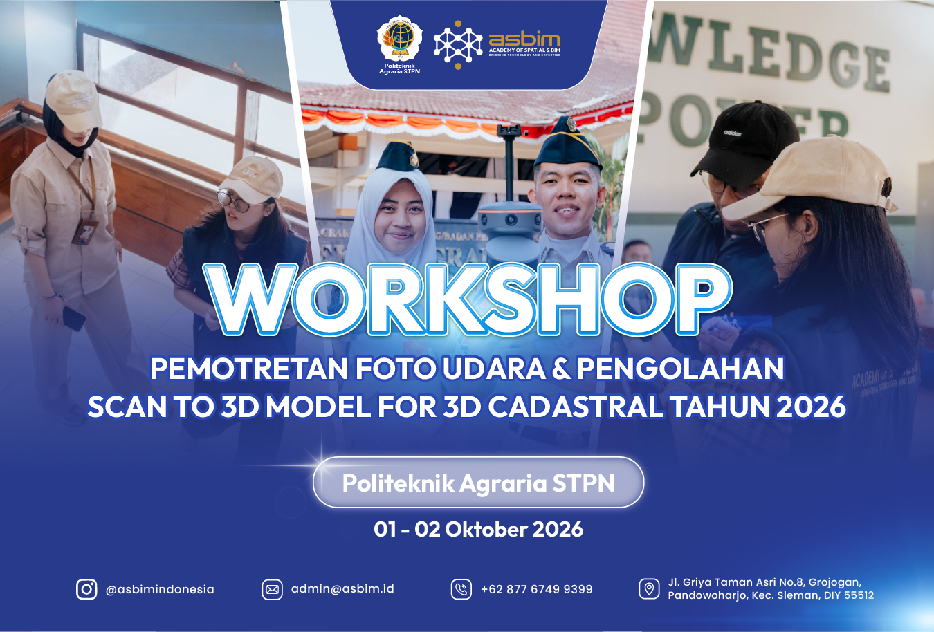 WORKSHOP PEMOTRETAN FOTO UDARA DAN PENGOLAHAN SCAN TO 3D MODEL FOR 3D CADASTRAL
